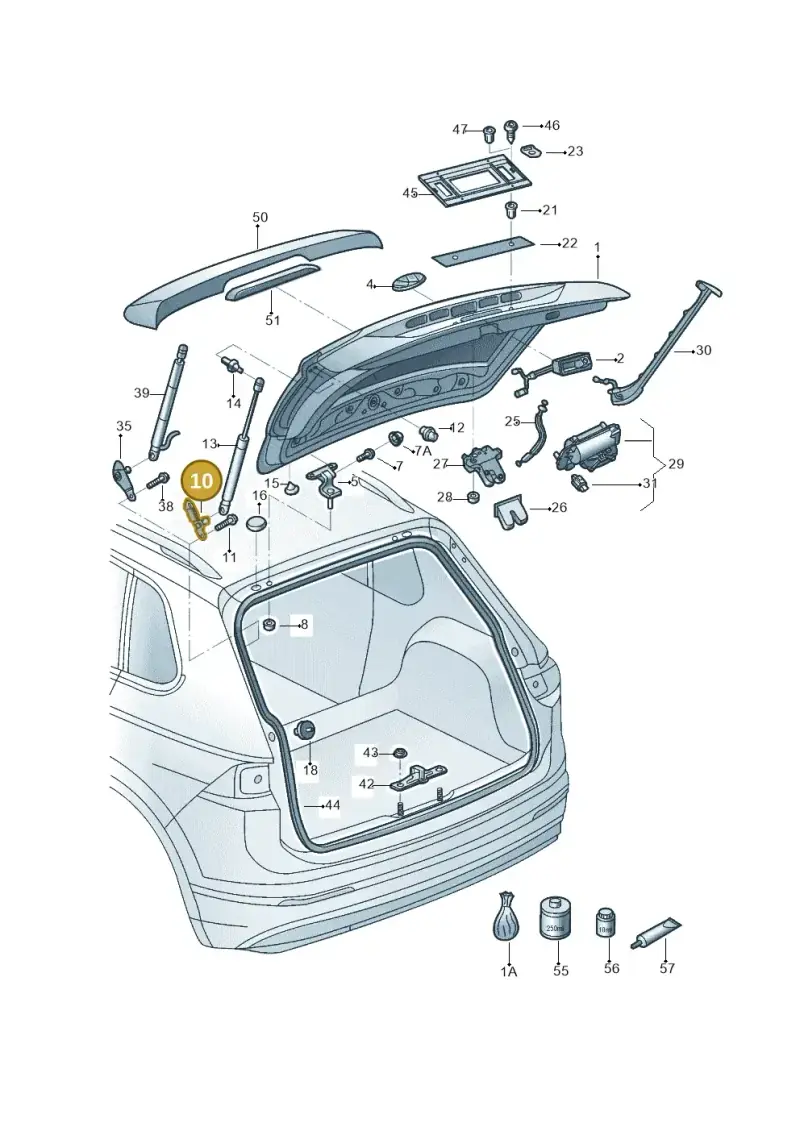 5NA827436A — Volkswagen Tiguan 2.0 4Motion (2017-2024) diagram 833827000, position 10