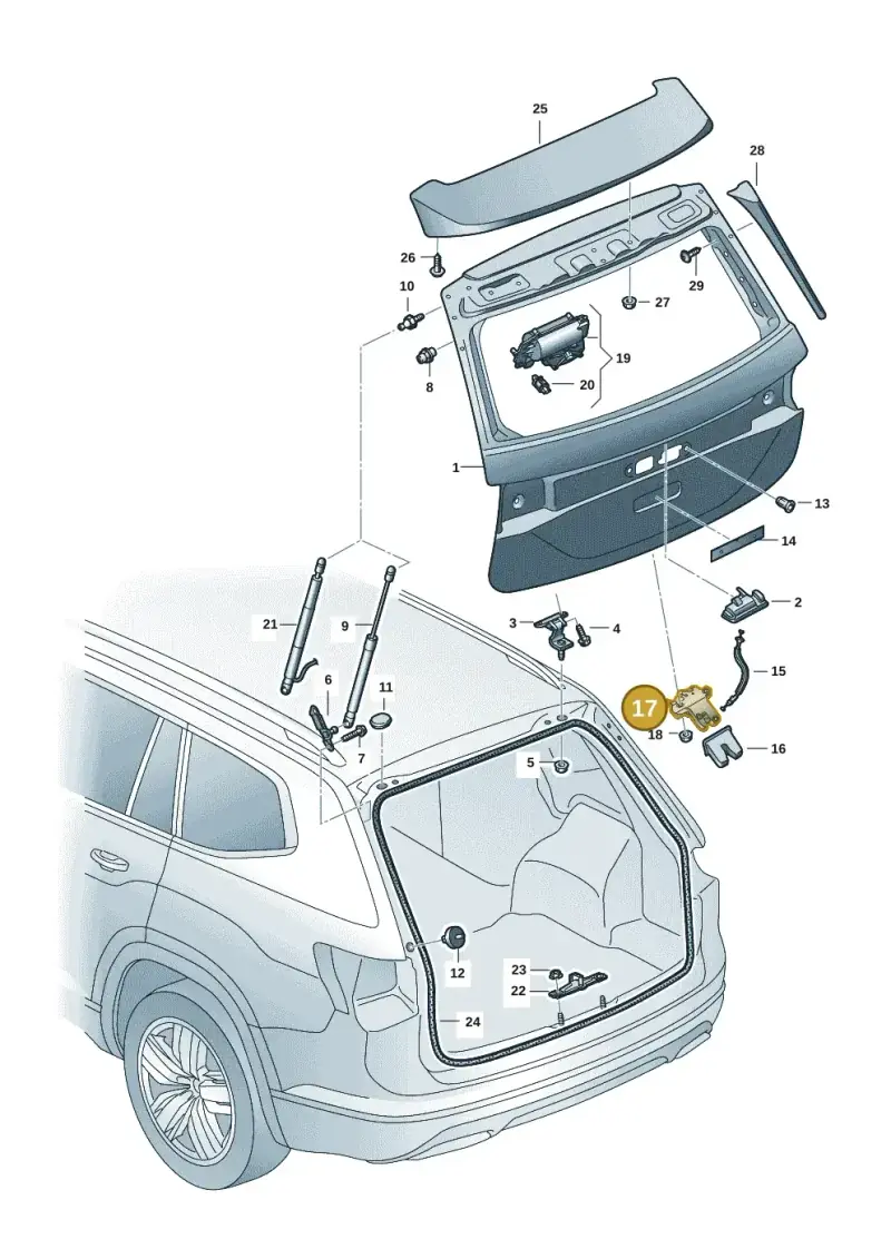 5NA827506 — Volkswagen Atlas (2023-2024) diagram 3cl827000, position 17