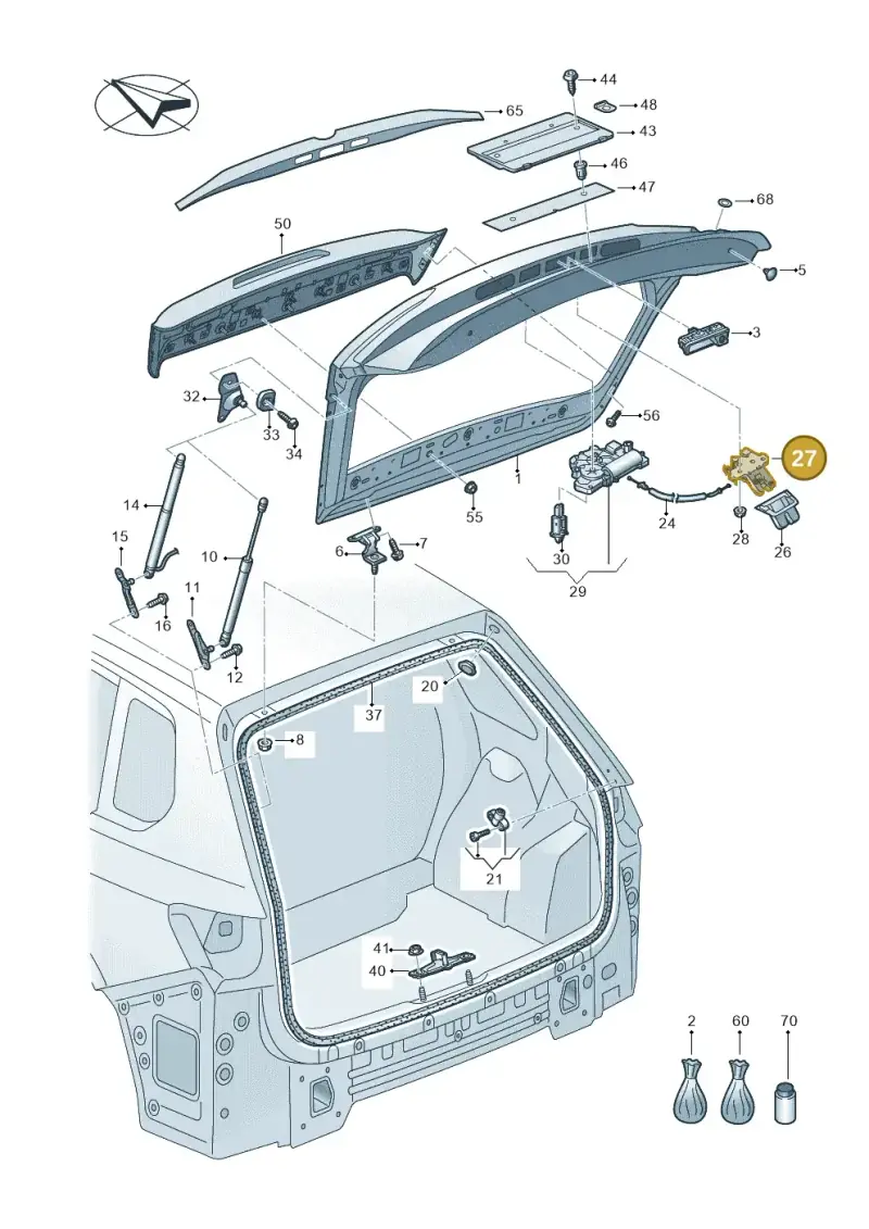 5NA827506 — Volkswagen Touareg (2017-2025) diagram 439827000, position 27