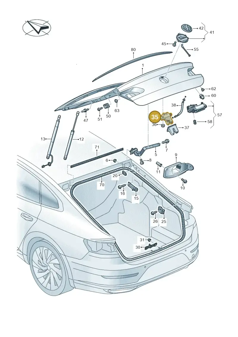 5NA827506 — Volkswagen Arteon (2017-2025) diagram 828827000, position 35