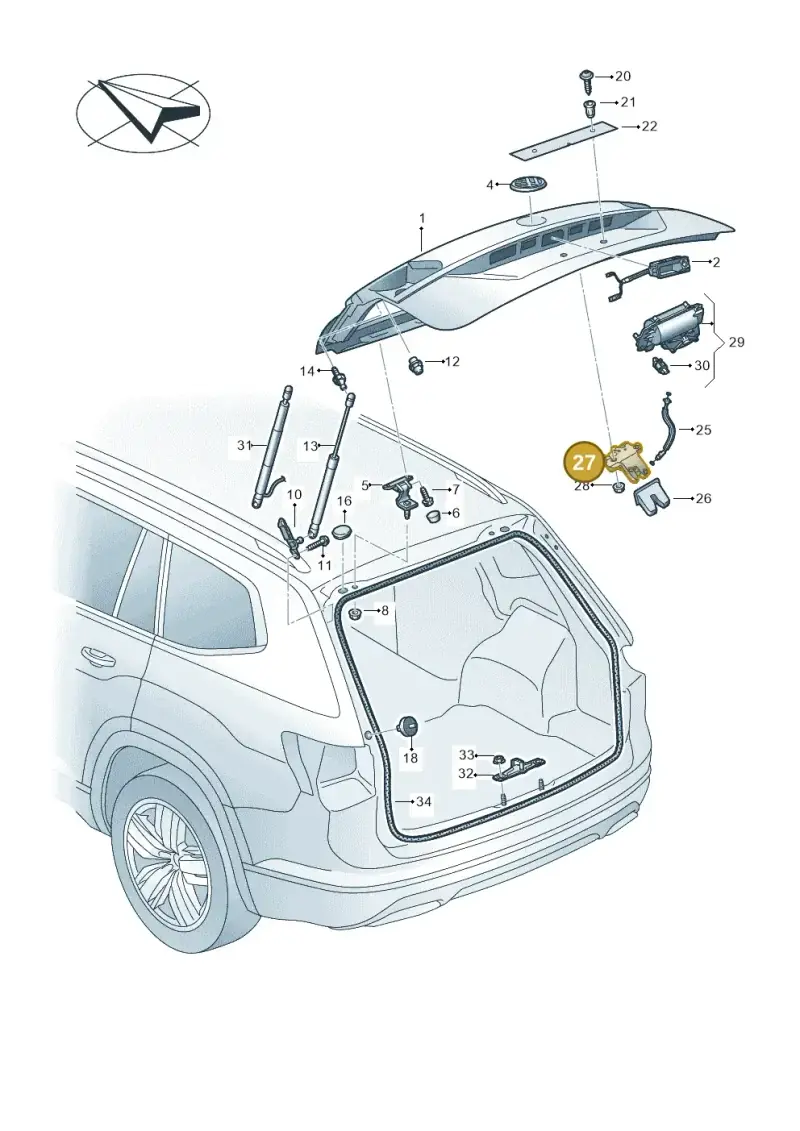 5NA827506 — Volkswagen Atlas (2016-2023) diagram 829827000, position 27
