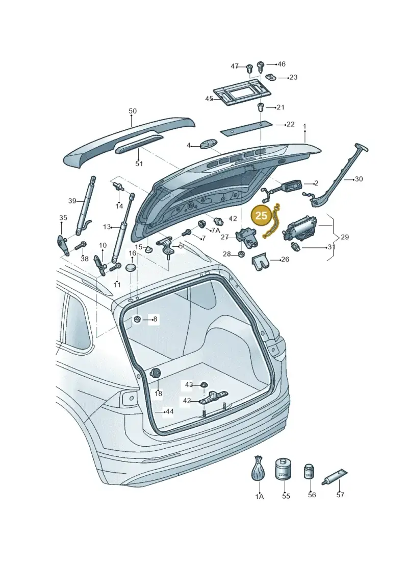 5NA827535A — Volkswagen Tiguan 2.0 4Motion (2017-2024) diagram 833827000, position 25