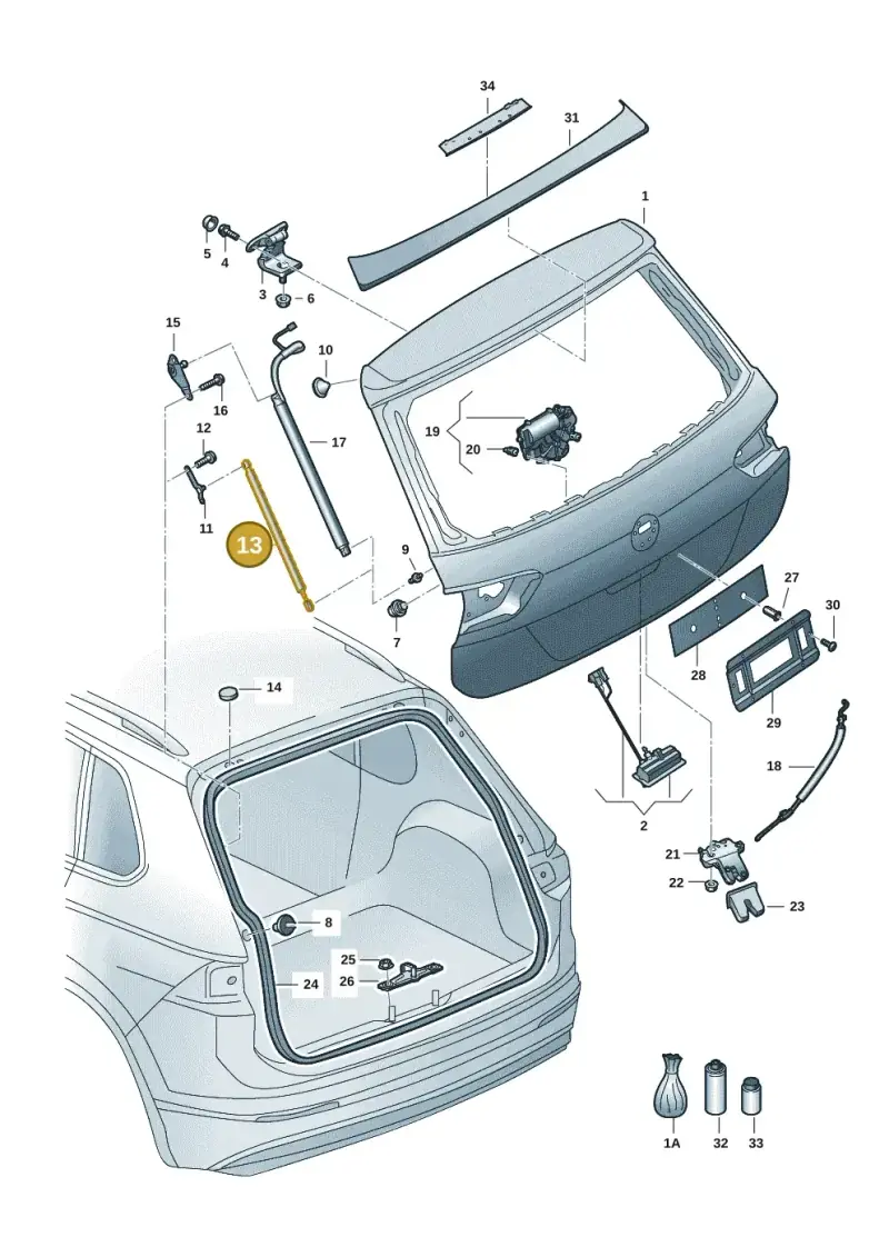 5NA827550E — Volkswagen Tiguan 2.0 4Motion (2017-2024) diagram 833827005, position 13