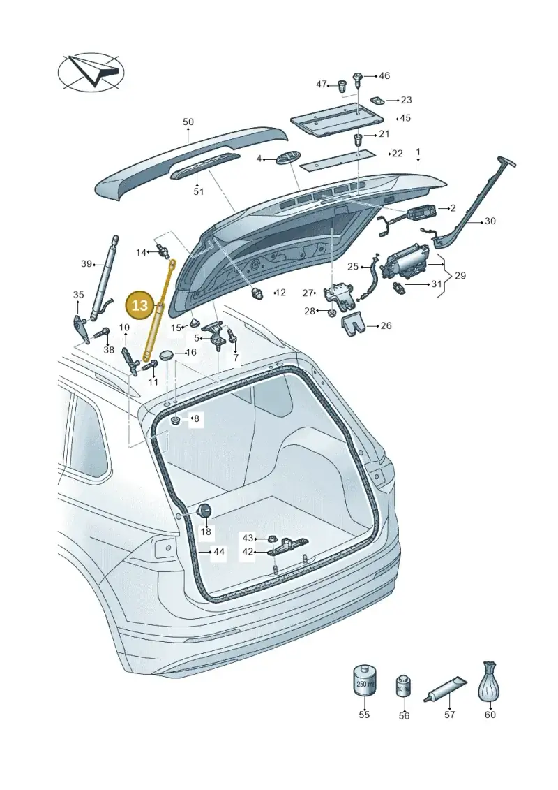 5NA827550E — Volkswagen Tiguan 2.0 4Motion (2016-2024) diagram 884827000, position 13