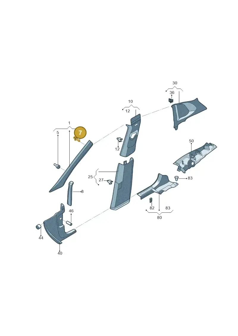 5NA867276A — Volkswagen Tiguan (2024-) diagram 808867650, position 7