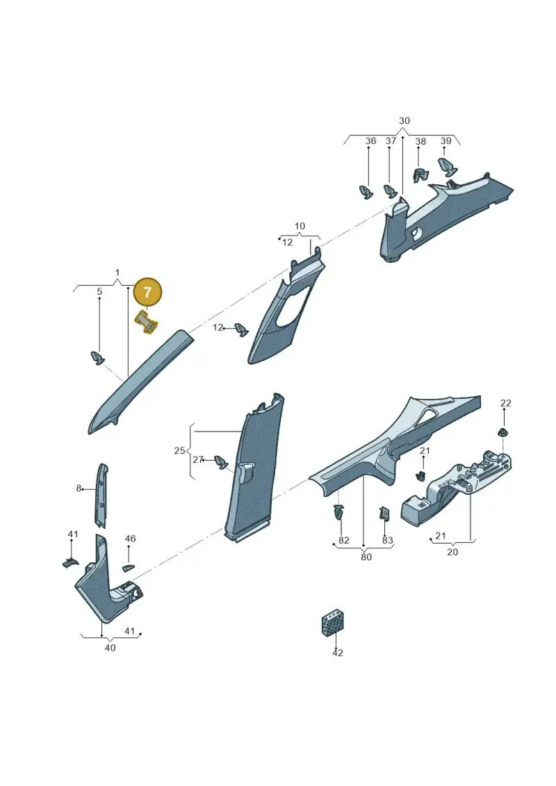 5NA867276A — Volkswagen Tiguan 2.0 4Motion (2017-2024) diagram 833867065, position 7