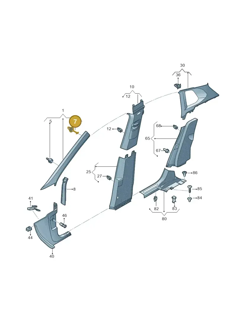 5NA867276B — Volkswagen Tiguan 2.0 4Motion (2016-2024) diagram 884867650, position 7