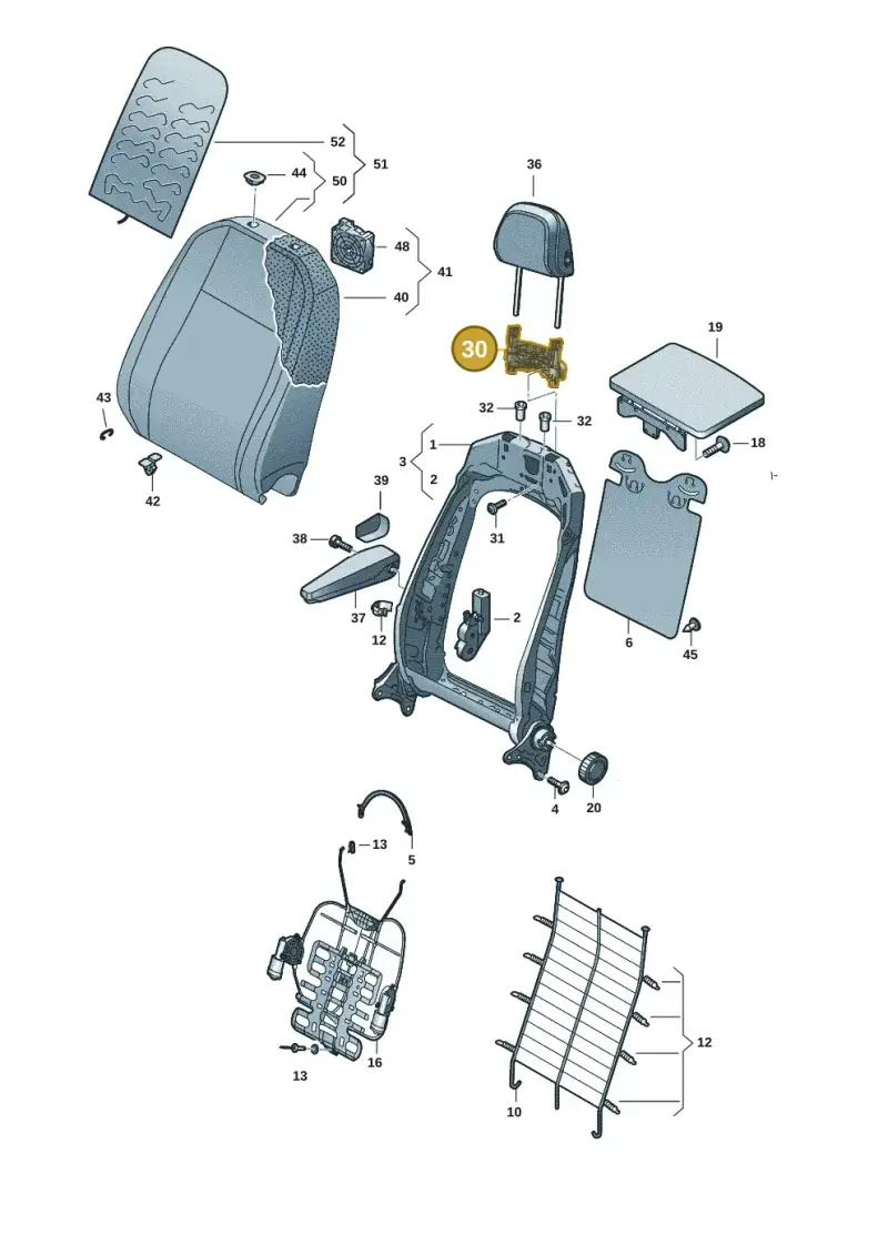 5NA881920A — Volkswagen Multivan (2021-) diagram 7t0881500, position 30