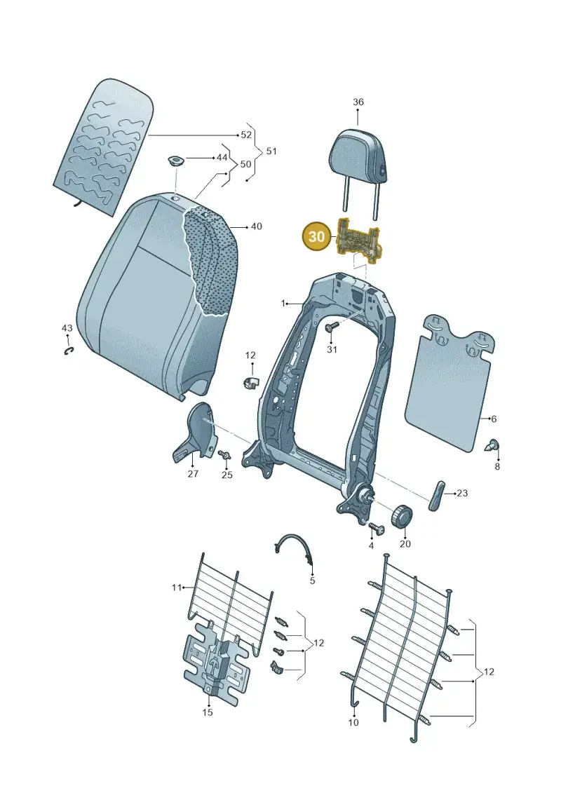 5NA881920A — Volkswagen Taigo (2021-2024) diagram 837881500, position 30