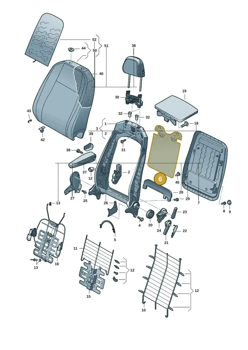 5NA881989 — Volkswagen Caddy Maxi Kombi (2020-2024) diagram 2ka881500, position 6