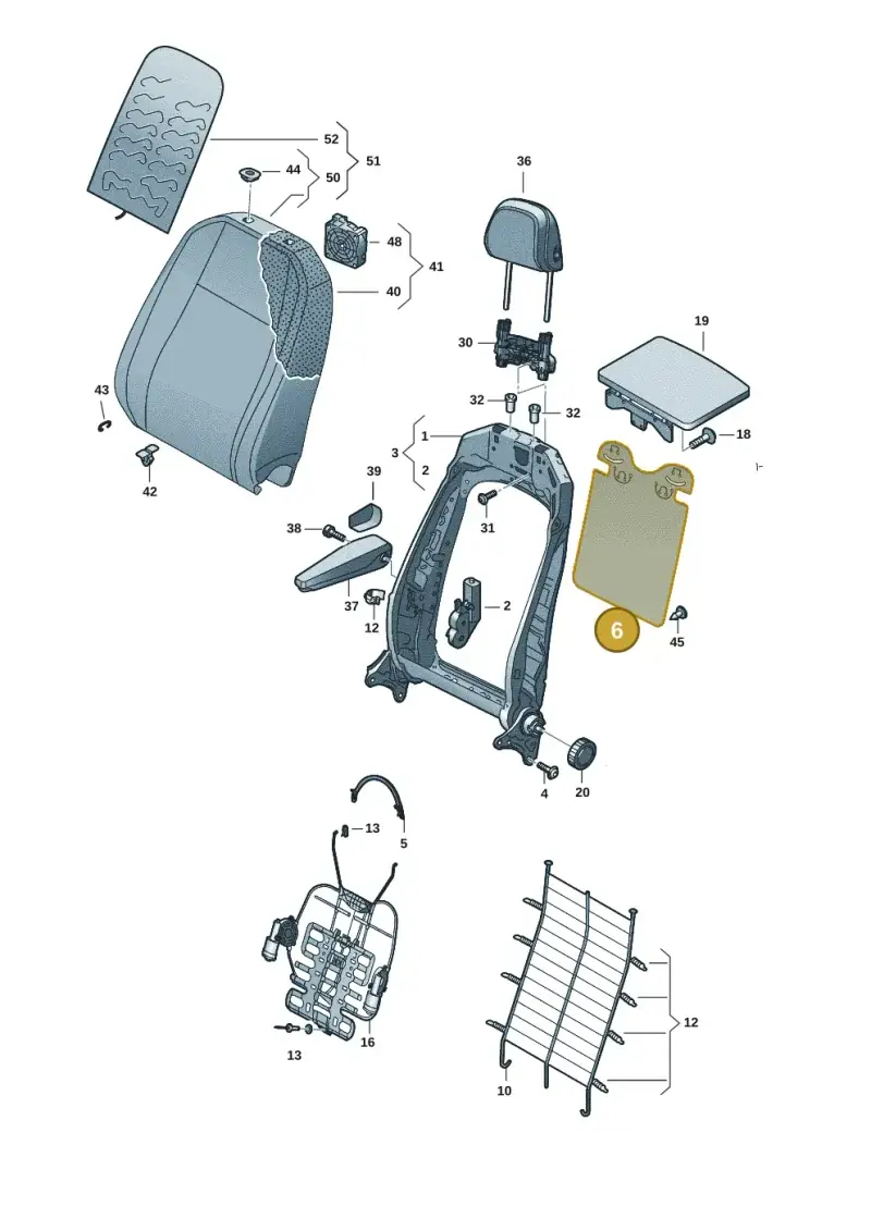 5NA881989 — Volkswagen Multivan (2021-) diagram 7t0881500, position 6