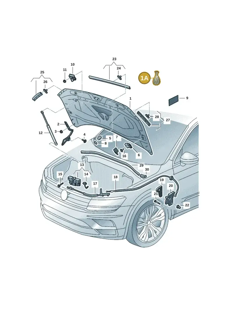 5NA898615A — Volkswagen Tiguan 2.0 4Motion (2017-2024) diagram 833823005, position 1A