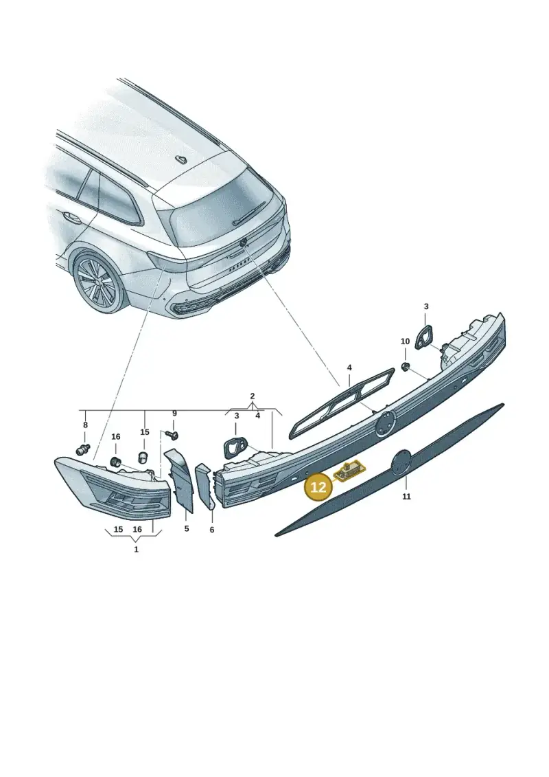 5NA943021 — Volkswagen Passat estate (2023-) diagram 3j0945020, position 12