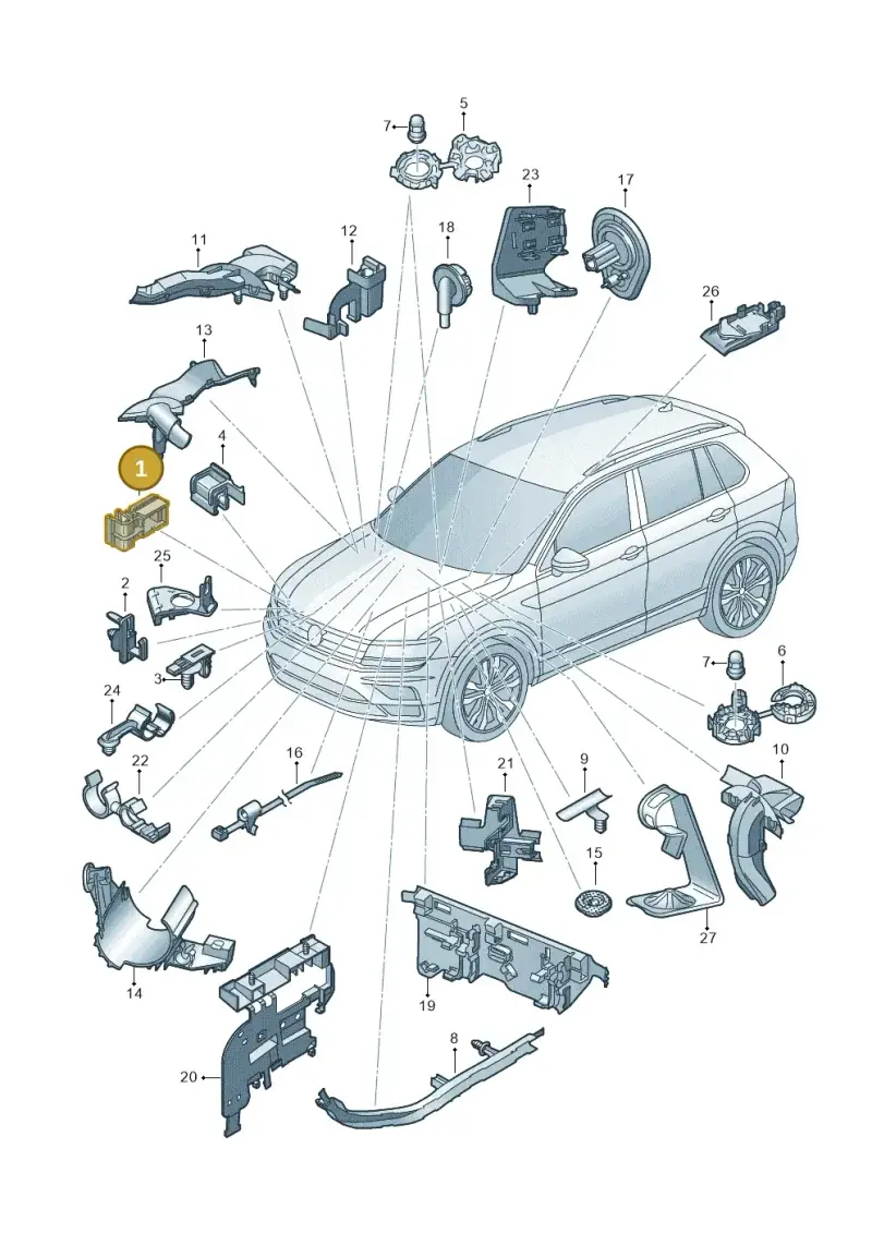 5NA971796A — Volkswagen Tiguan 2.0 4Motion (2017-2024) diagram 884971790, position 1