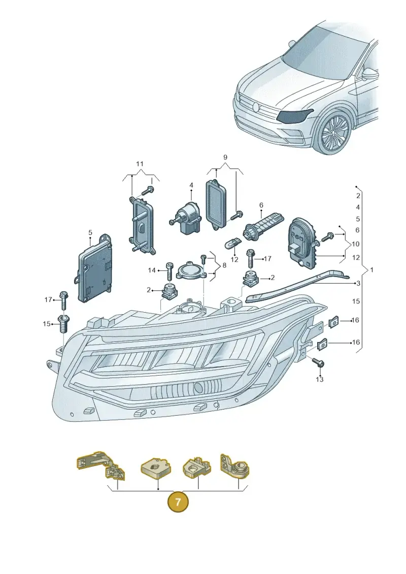 5NA998225A — Volkswagen Tiguan 2.0 4Motion (2016-2024) diagram 884941011, position 7