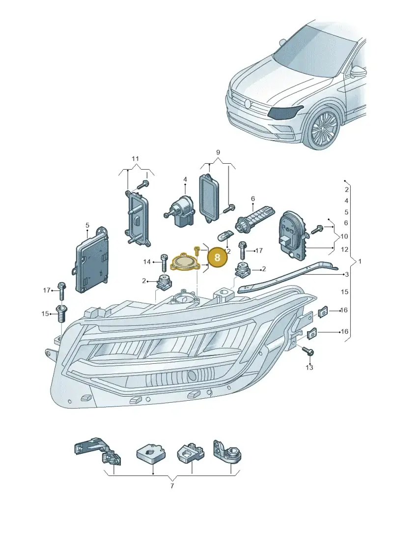 5NA998295C — Volkswagen Tiguan 2.0 4Motion (2016-2024) diagram 884941011, position 8