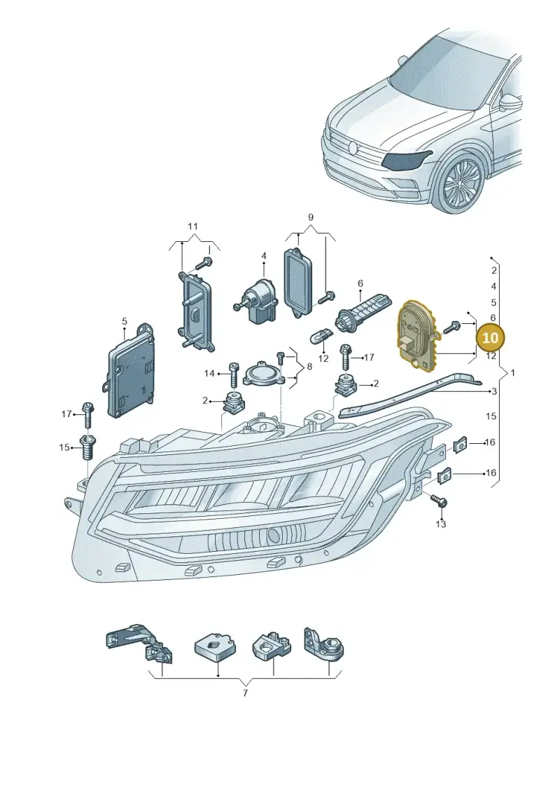 5NA998478 — Volkswagen Tiguan 2.0 4Motion (2017-2024) diagram 884941011, position 10