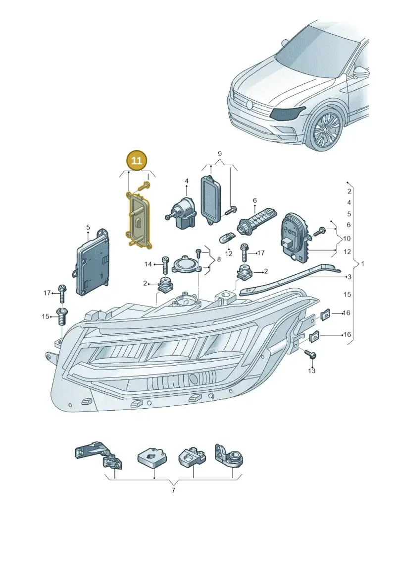 5NA998607E — Volkswagen Tiguan 2.0 4Motion (2016-2024) diagram 884941011, position 11