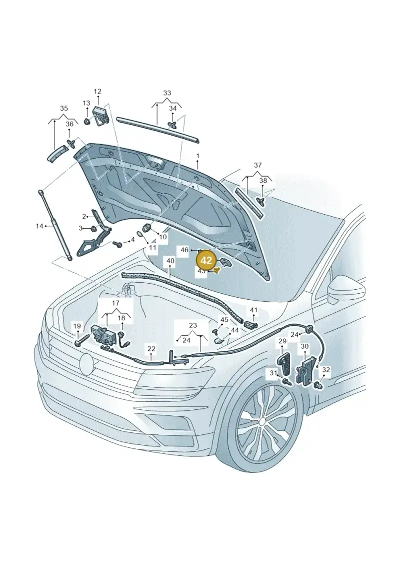 5NN823499 — Volkswagen Tiguan 2.0 4Motion (2016-2024) diagram 884823010, position 42