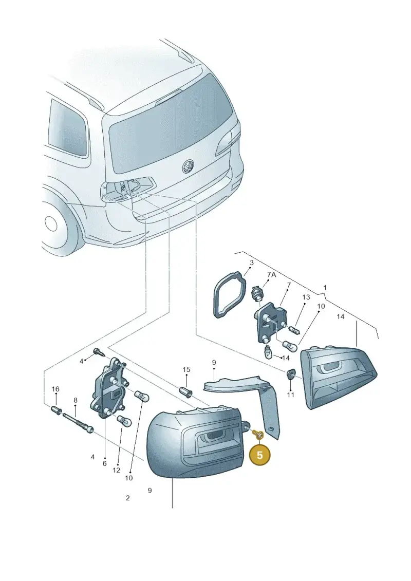 5P0945246A — Volkswagen Touran 2.0 (2010-2015) diagram 694945000, position 5