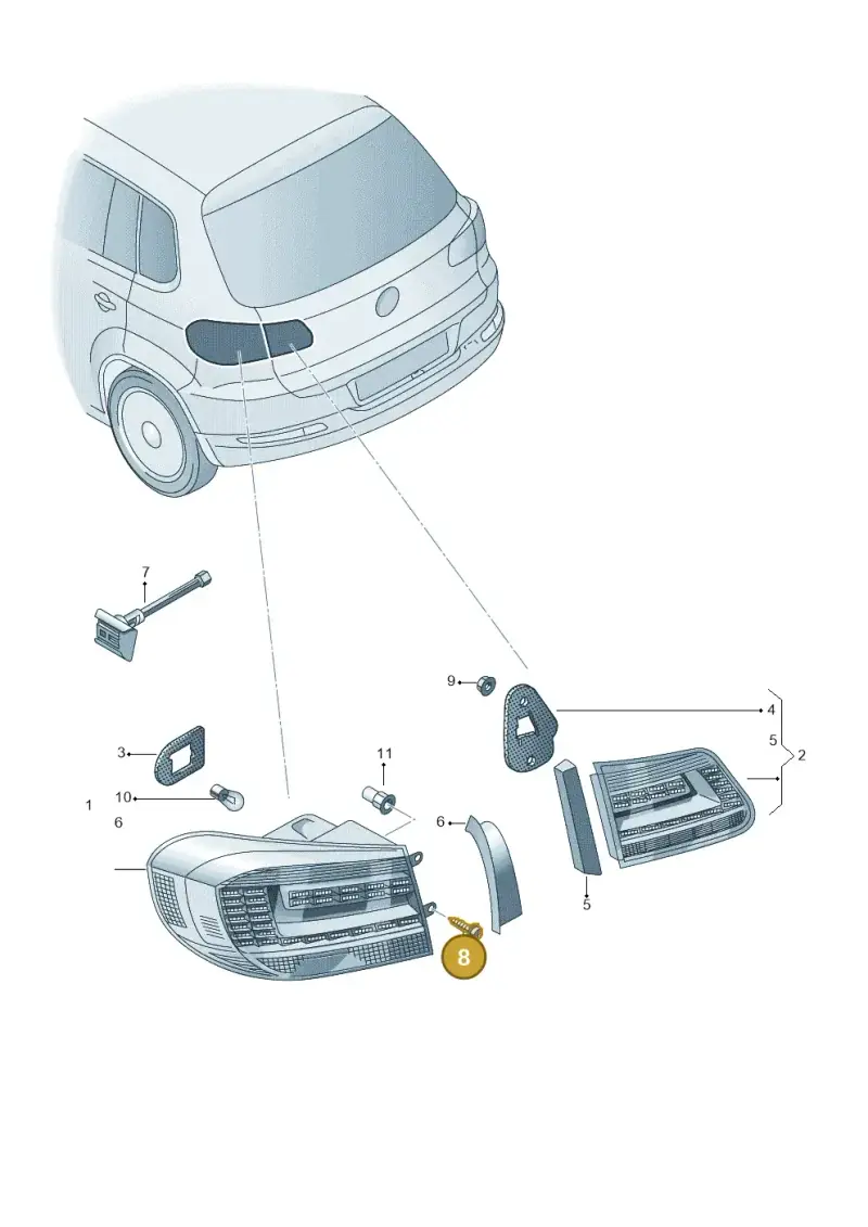 5P0945246A — Volkswagen Tiguan 4Motion (2011-2018) diagram 719945050, position 8
