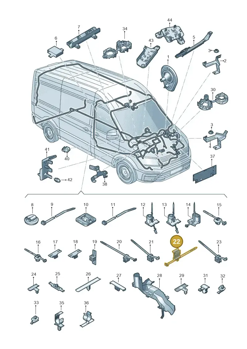 5P0971848 — Volkswagen E-Crafter 35 (2018-2024) diagram 806971820, position 22