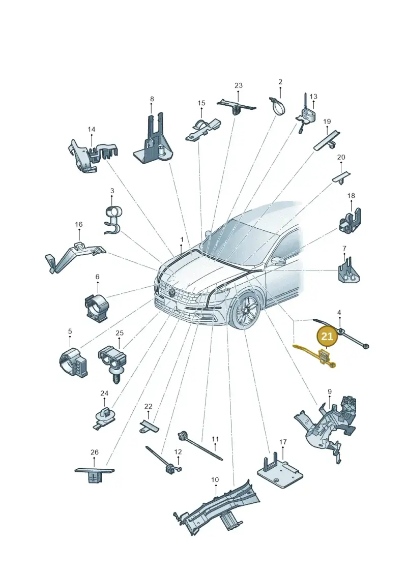 5P0971848 — Volkswagen New Passat (2015-2022) diagram 868971820, position 21