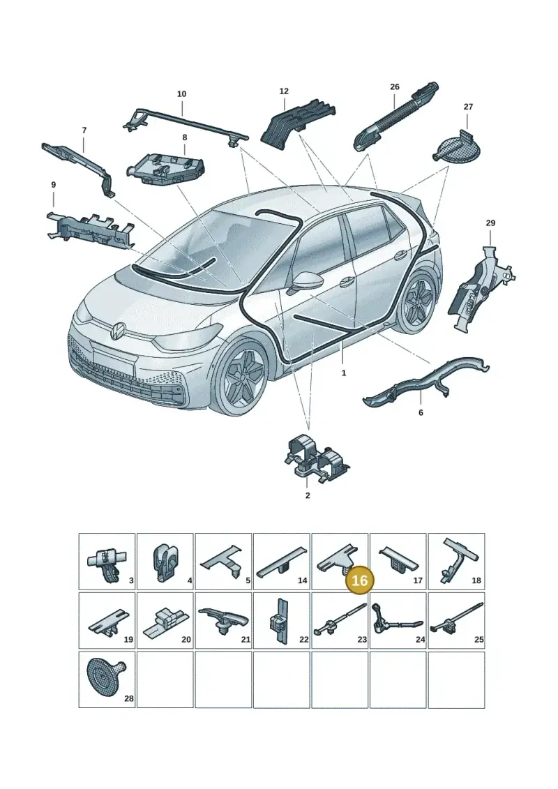 5P0971848A — Volkswagen ID.3 Pro (2019-2024) diagram 10a971091, position 16