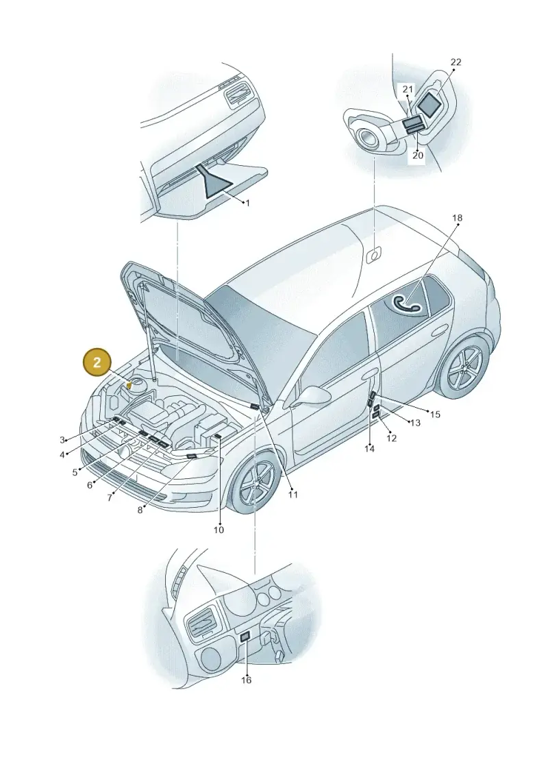 5Q0010001A — Volkswagen Golf 2.0 (2016-2020) diagram 746010000, position 2