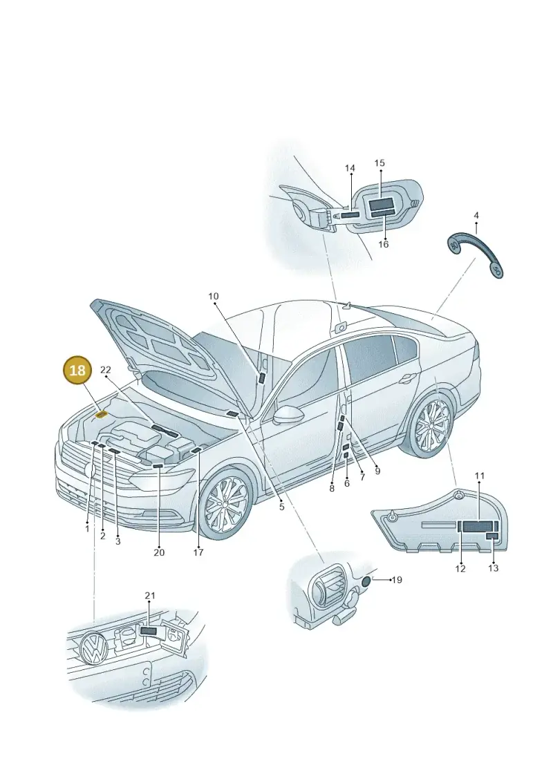 5Q0010001F — Volkswagen Passat saloon (2014-2024) diagram 793010000, position 18