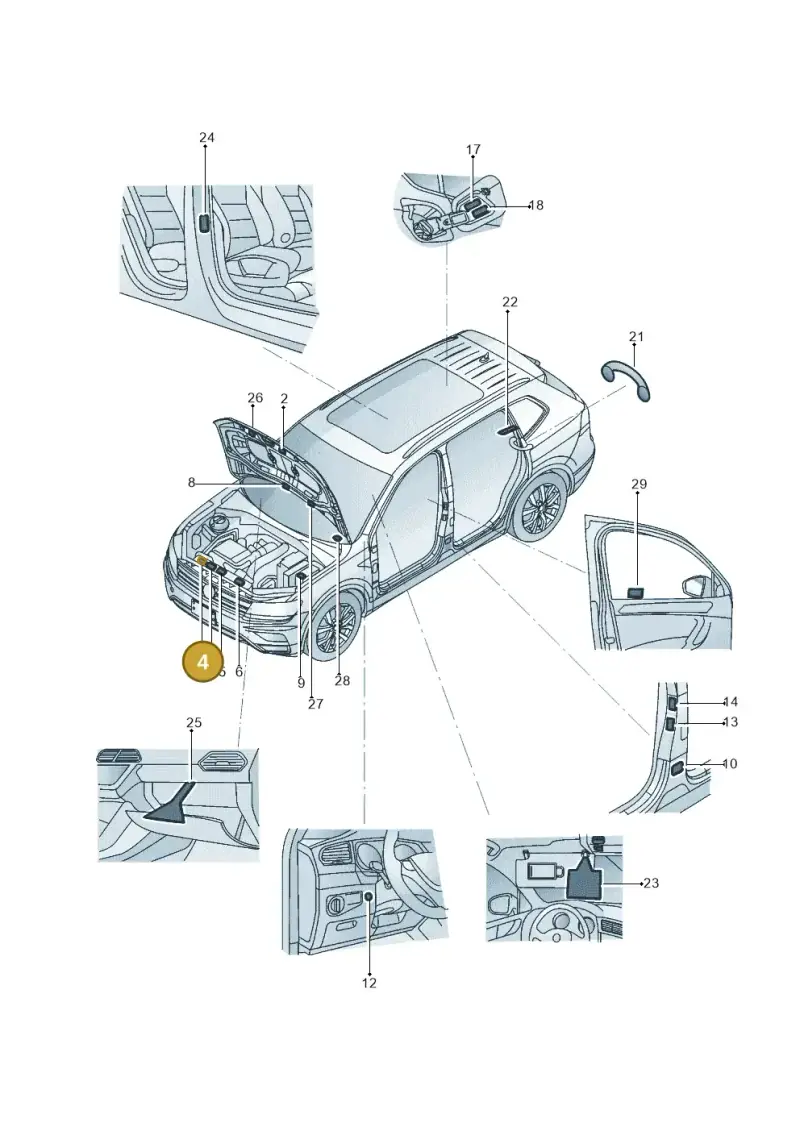 5Q0010008D — Volkswagen Tiguan 2.0 4Motion (2017-2024) diagram 833010000, position 4
