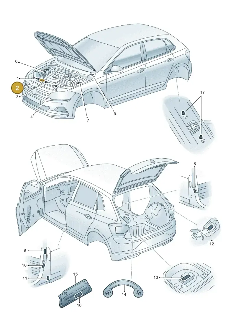 5Q0010014J — Volkswagen T-Roc BlueMotion (2017-2024) diagram 837010000, position 2
