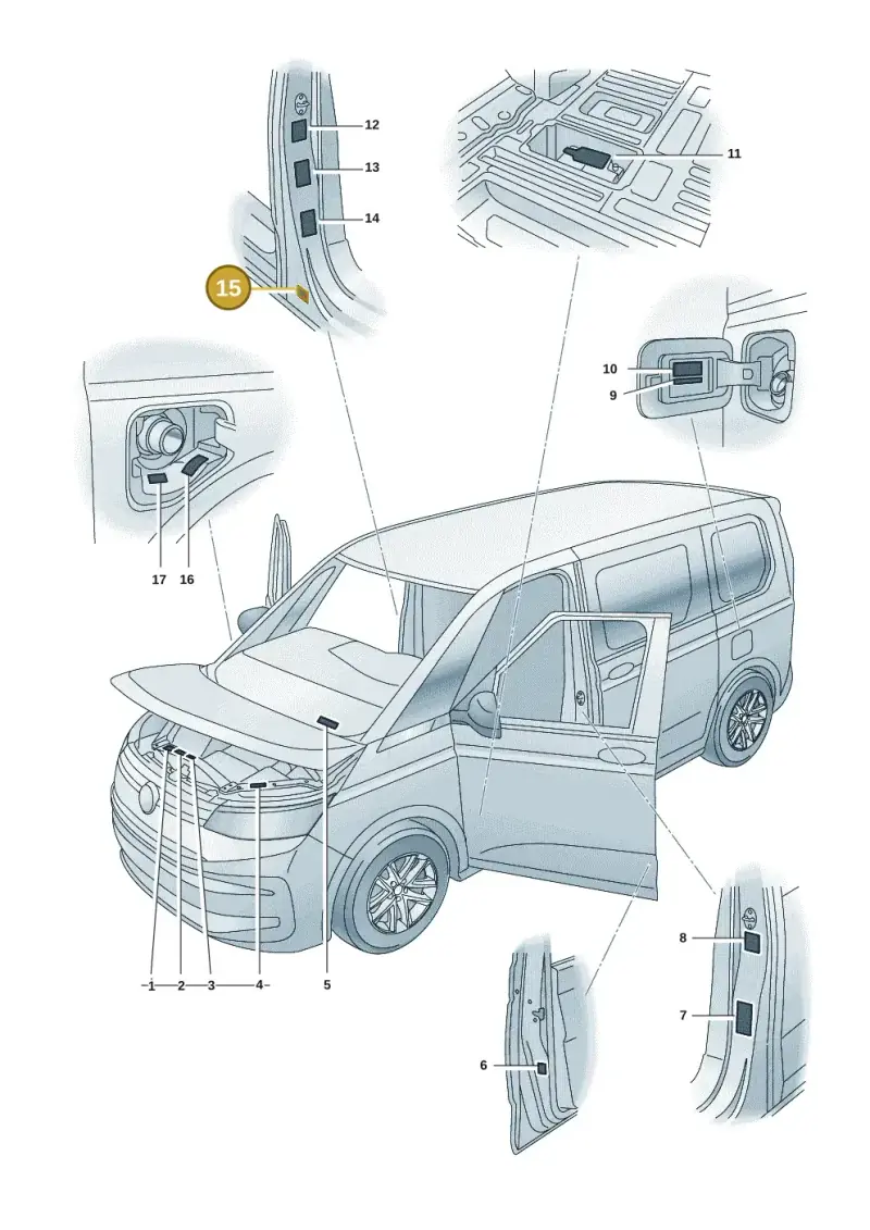5Q0010014P — Volkswagen Multivan (2021-) diagram 7t0010000, position 15