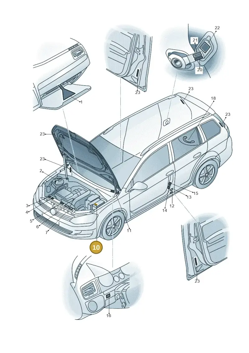 5Q0010790Q — Volkswagen Golf Estate 1.4 (2014-2017) diagram 763010000, position 10
