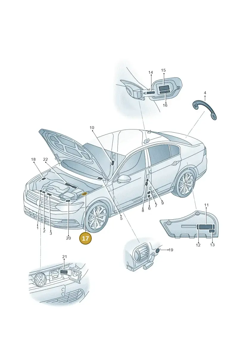 5Q0010790Q — Volkswagen Passat saloon (2014-2024) diagram 793010000, position 17