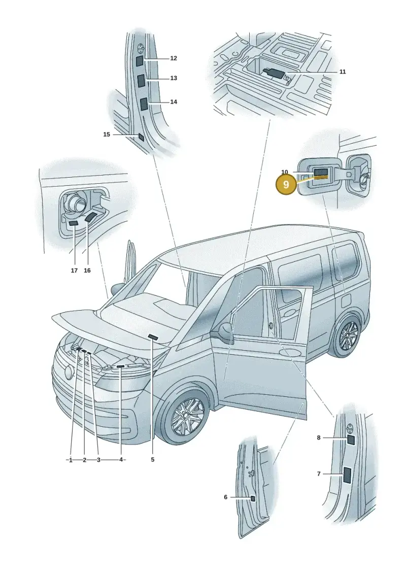 5Q0010816R — Volkswagen Multivan (2021-) diagram 7t0010000, position 9