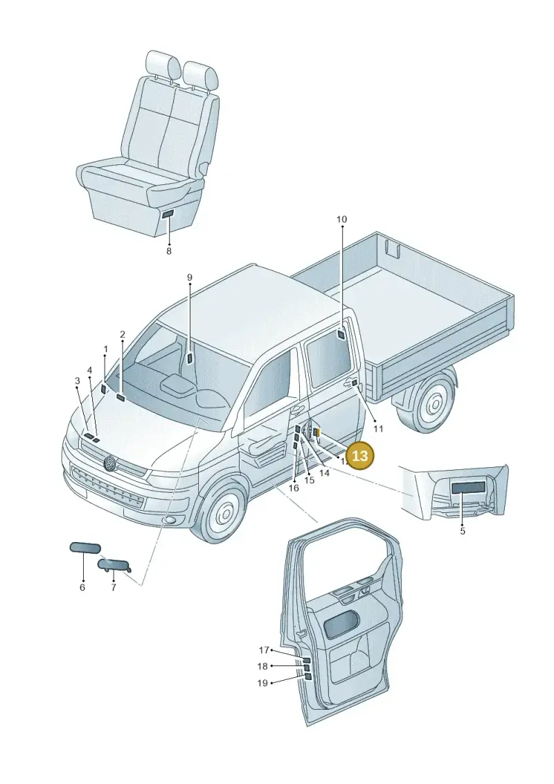 5Q0010816R — Volkswagen Single-cab transp. (2019-2024) diagram 862010000, position 13