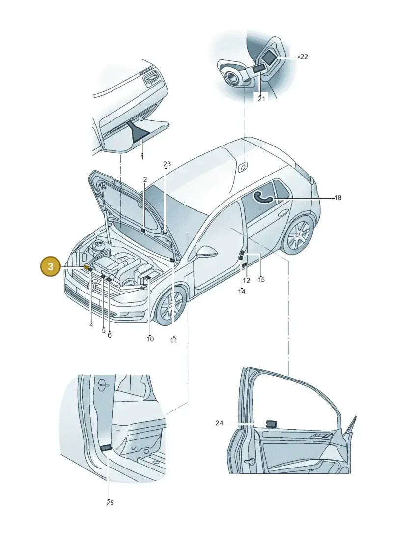 5Q0010851M — Volkswagen Golf 1.4 BlueMotion (2014-2017) diagram 496010000, position 3