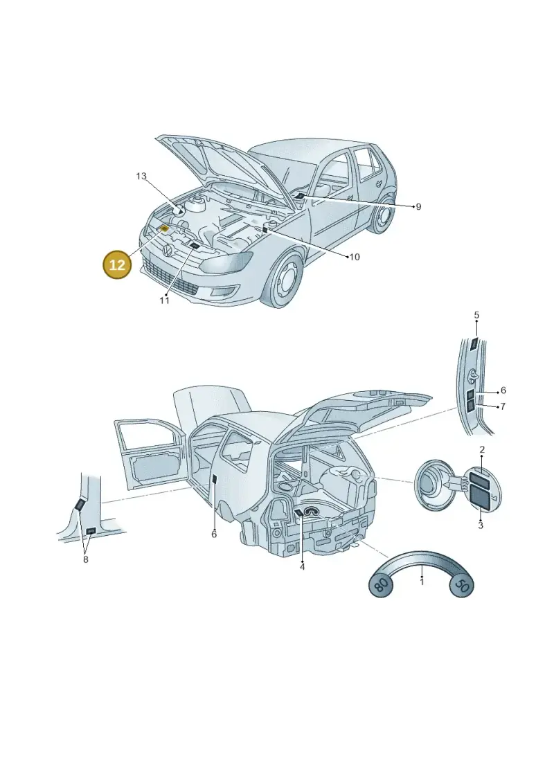 5Q0010851M — Volkswagen Polo 1.4 BlueMotion (2014-2017) diagram 773010000, position 12