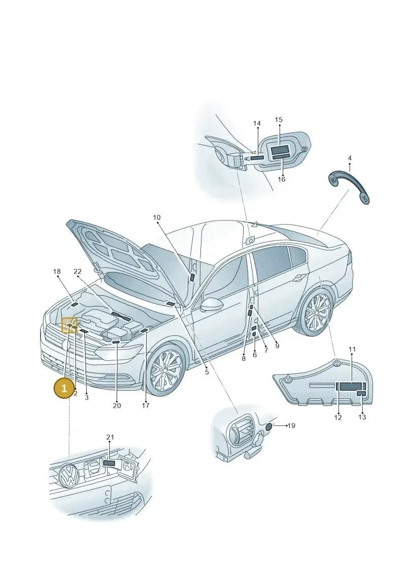 5Q0010851M — Volkswagen Passat saloon (2014-2024) diagram 793010000, position 1