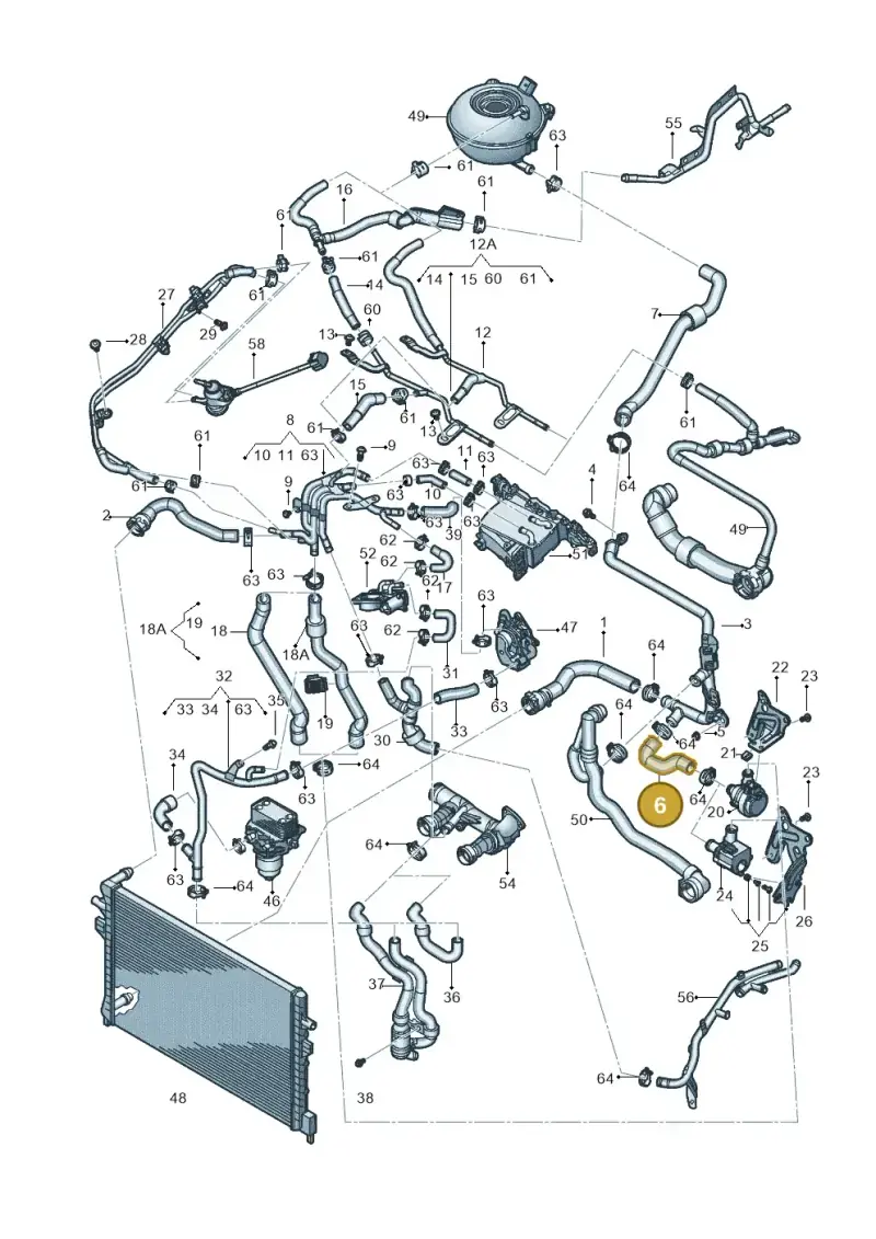 5Q0121051B — Volkswagen Golf 1.4 BlueMotion (2014-2017) diagram 781121440, position 6