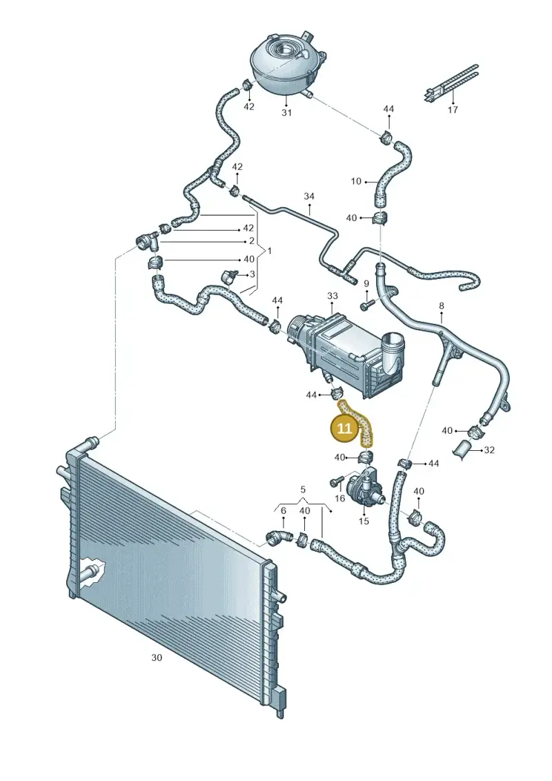 5Q0121063Q — Volkswagen Golf 2.0 BlueMotion (2019-2024) diagram 827121010, position 11