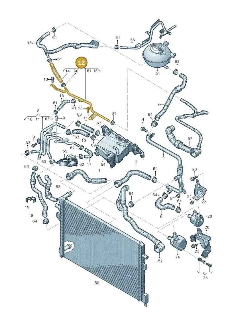 5Q0121064AS — Volkswagen Golf Sportsvan 1.6 (2014-2020) diagram 746121380, position 12