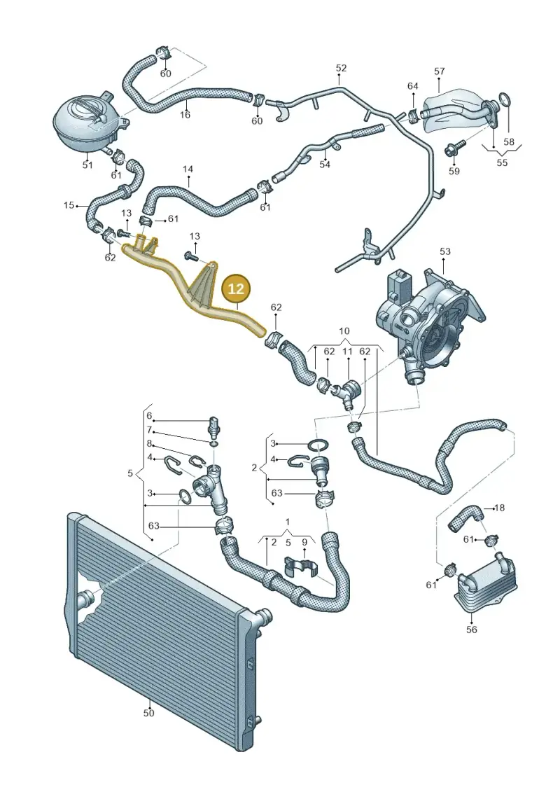 5Q0121070AB — Volkswagen Passat saloon (2014-2024) diagram 793121260, position 12
