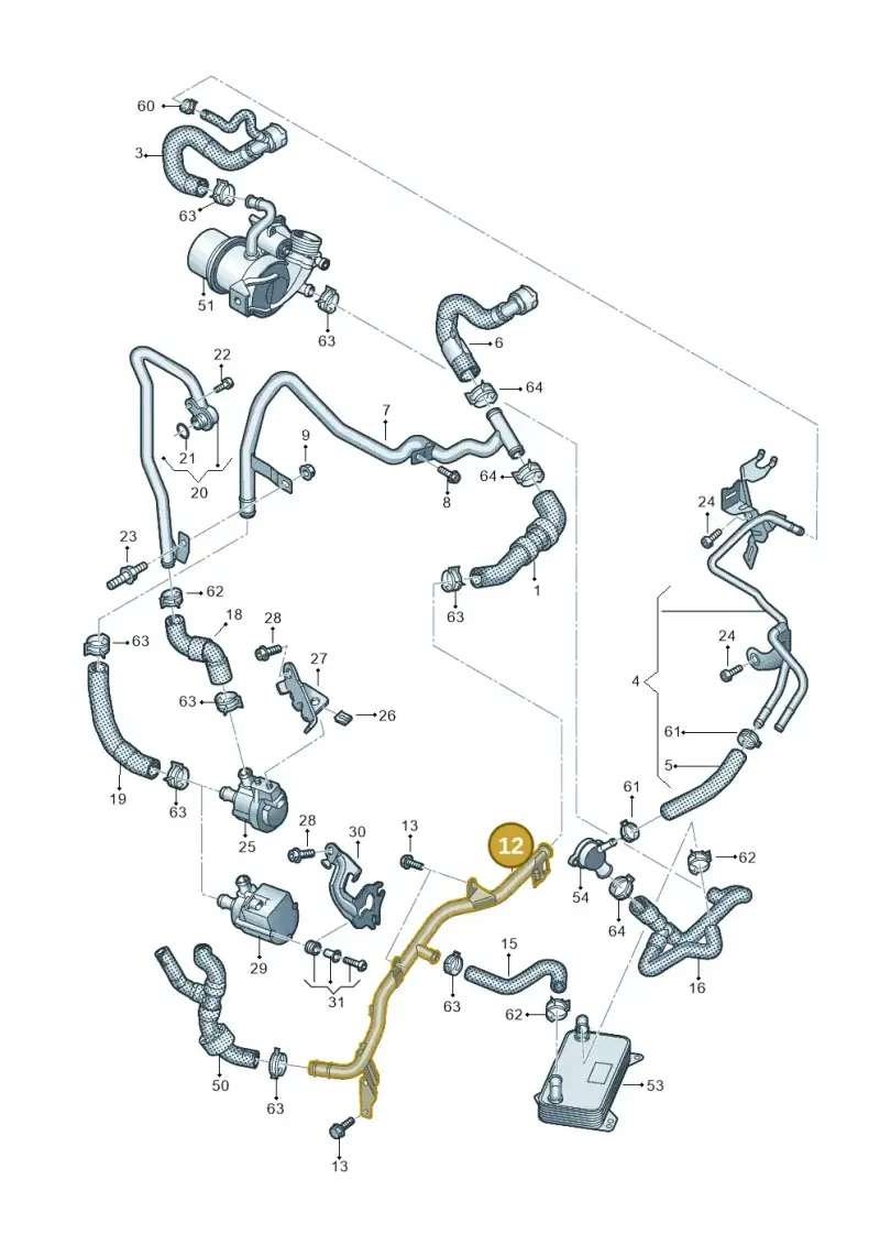 5Q0121070AG — Volkswagen Arteon (2017-2023) diagram 828121000, position 12
