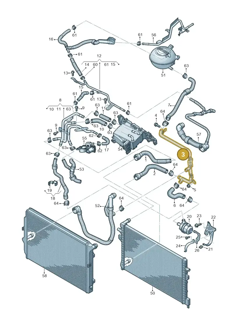 5Q0121070AH — Volkswagen Golf 1.4 BlueMotion (2012-2017) diagram 746121470, position 3