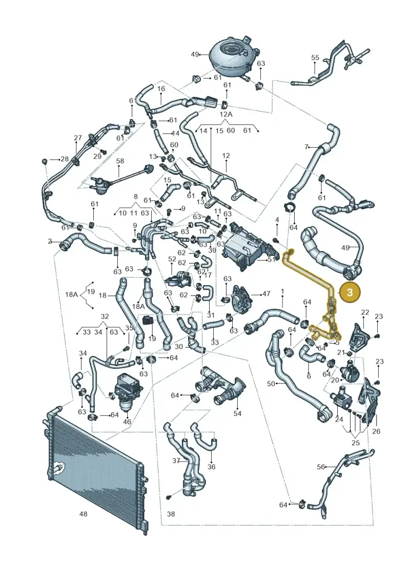 5Q0121070AH — Volkswagen Golf 1.4 BlueMotion (2014-2017) diagram 781121440, position 3
