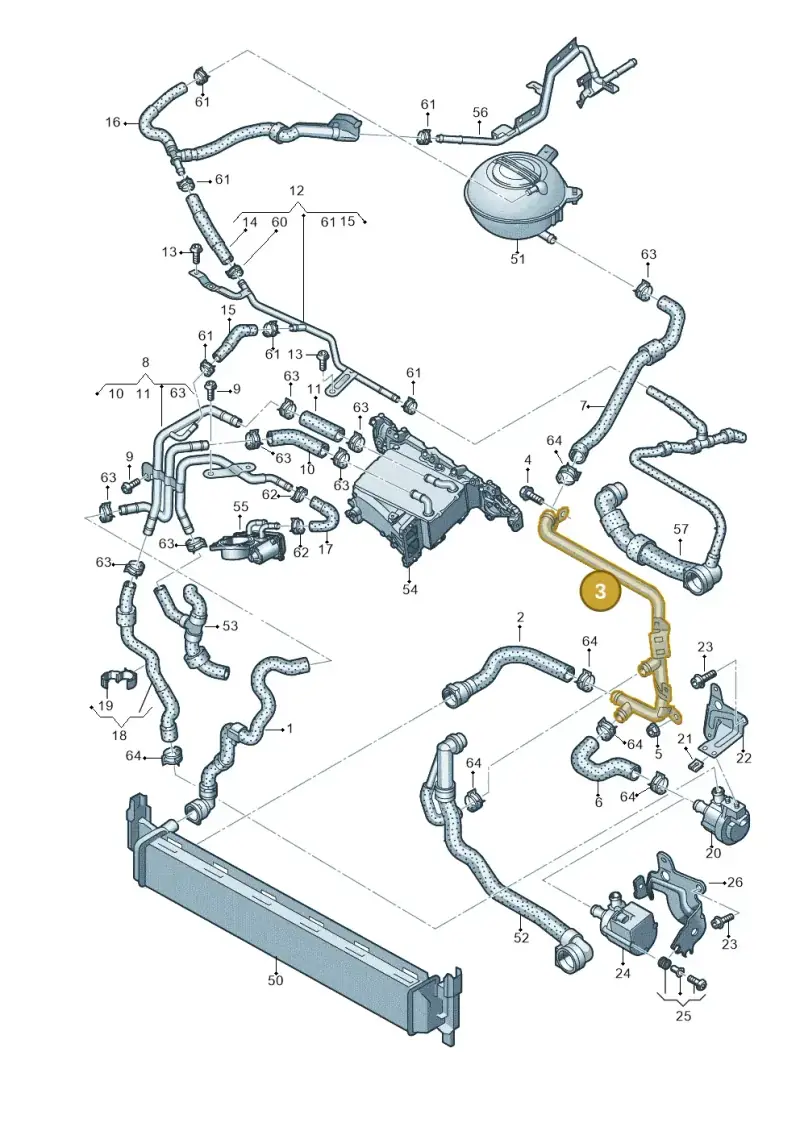 5Q0121070AH — Volkswagen Golf Sportsvan 1.6 (2014-2020) diagram 746121370, position 3