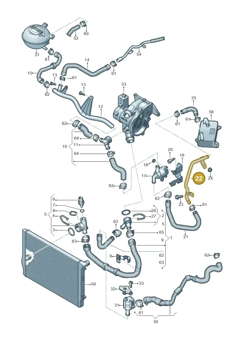 5Q0121070BQ — Volkswagen Golf 2.0 (2016-2020) diagram 827121040, position 22
