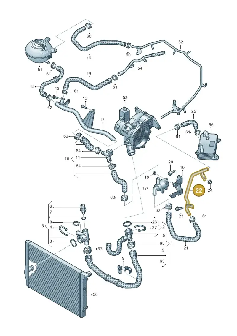 5Q0121070BQ — Volkswagen Golf 2.0 (2016-2020) diagram 827121430, position 22